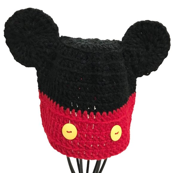 Brand New Handmade Crochet Mickey Mouse Beanie for Kids 4 to 10 Years Old - Picture 2 of 4